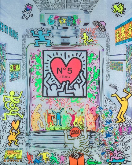 Coco Keith Haring by Diederik Van Apple - Mixed Media on Aluminium